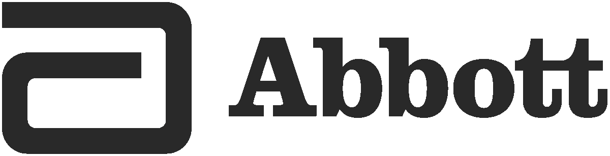 Abbott company logo with stylized letter 'a' symbol on the left.