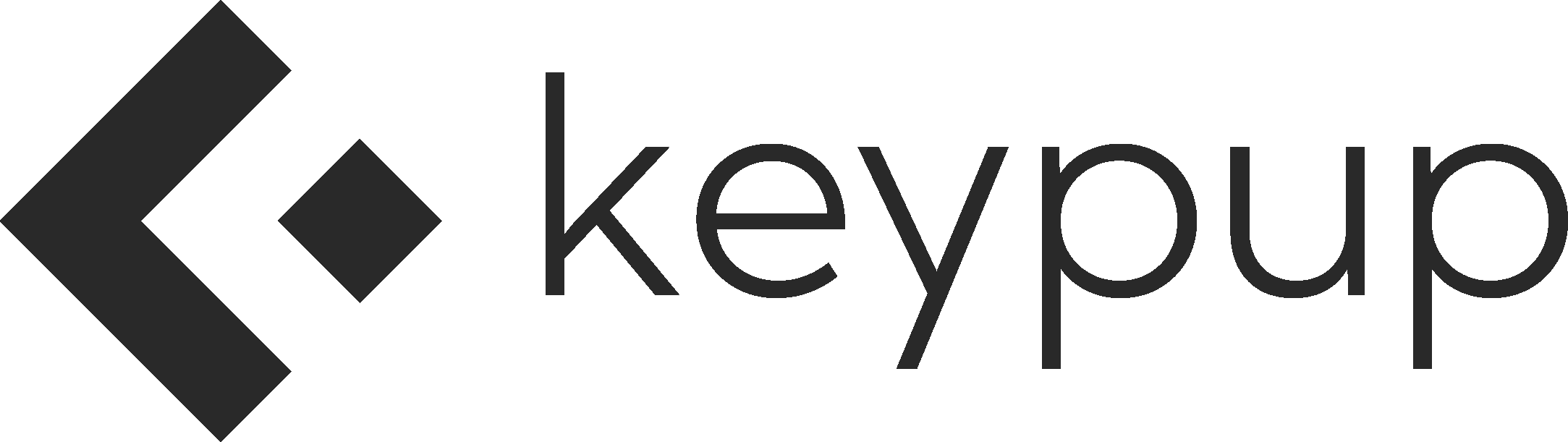 Keypup company logo with a stylized geometric symbol to the left of the text.
