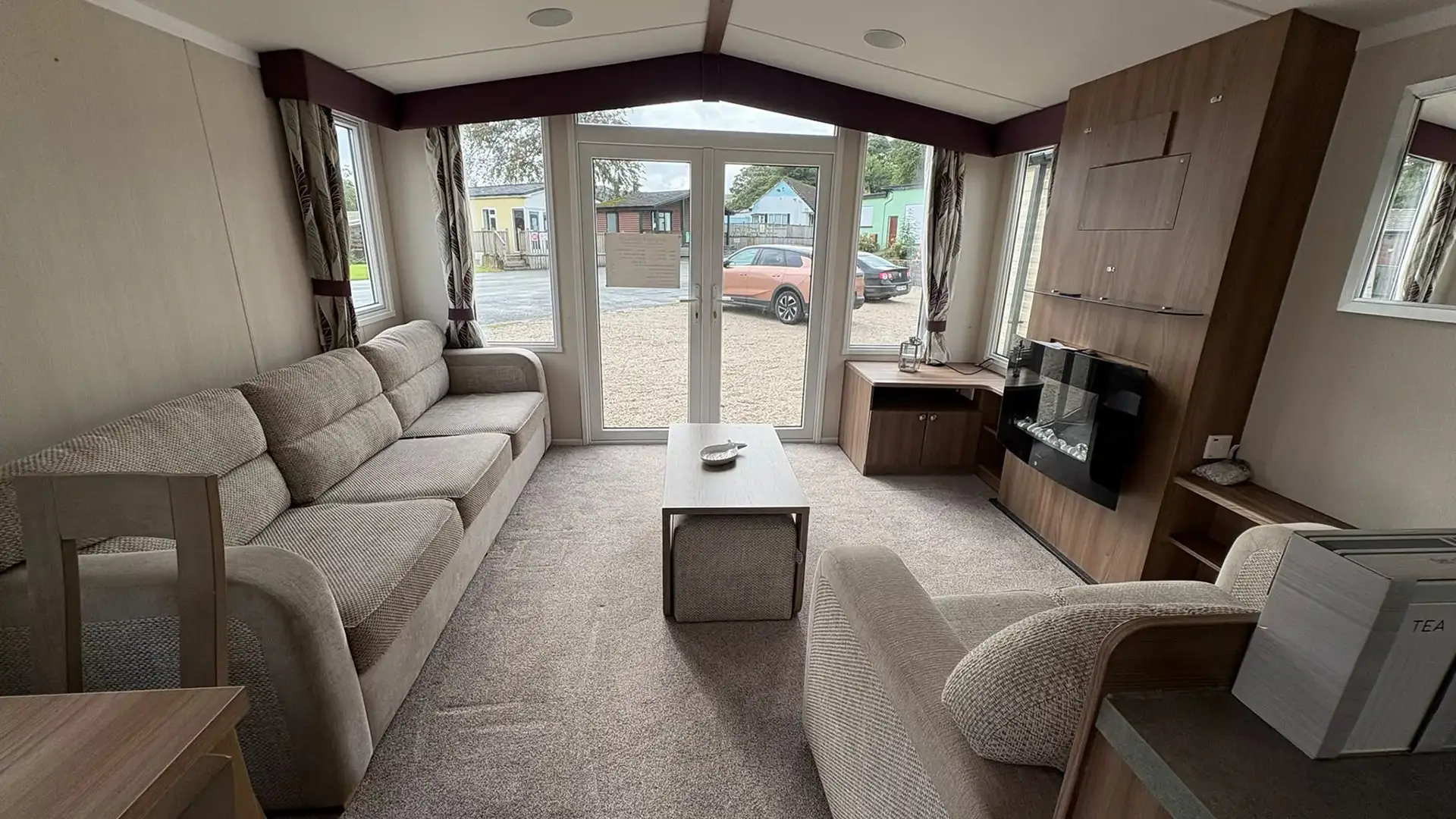 Interior of the pre-owned Swift Bordeaux three-bedroom mobile home