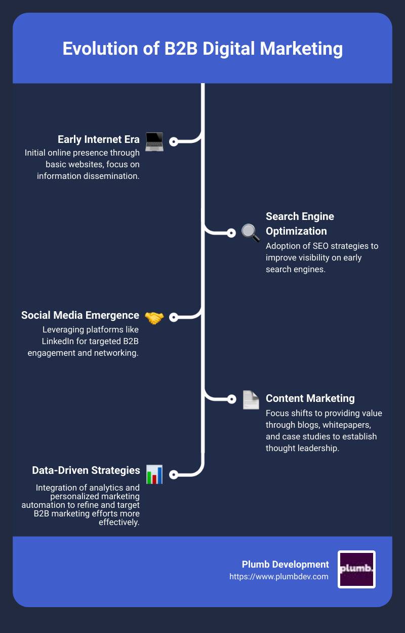 Infographic on the evolution and importance of B2B digital marketing services - b2b digital marketing services infographic infographic-line-5-steps