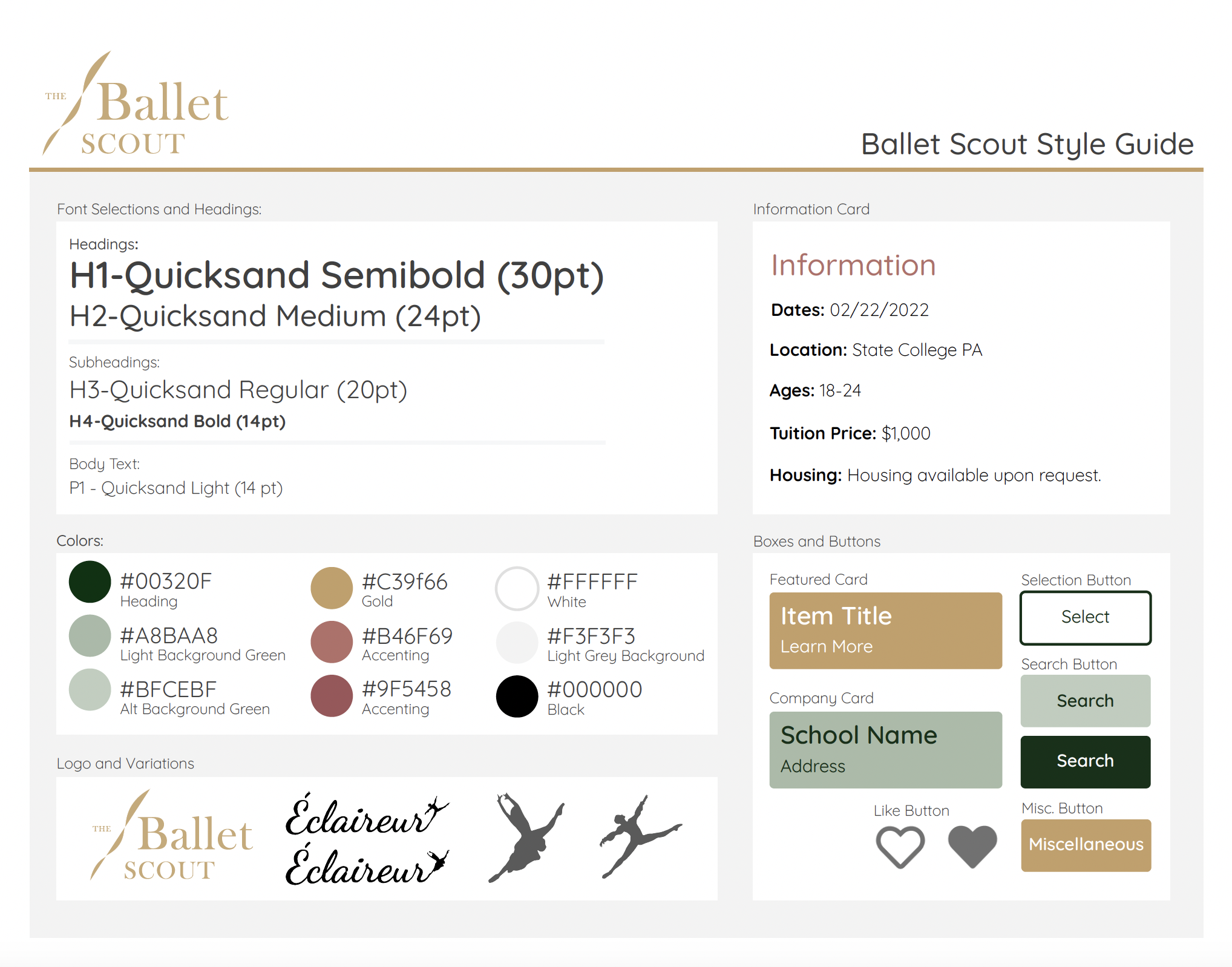 The Ballet Scout style guide
