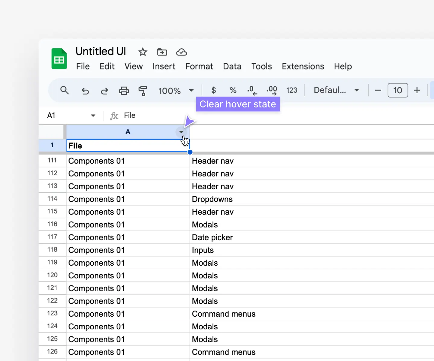 Sorting table columns in Google Sheets