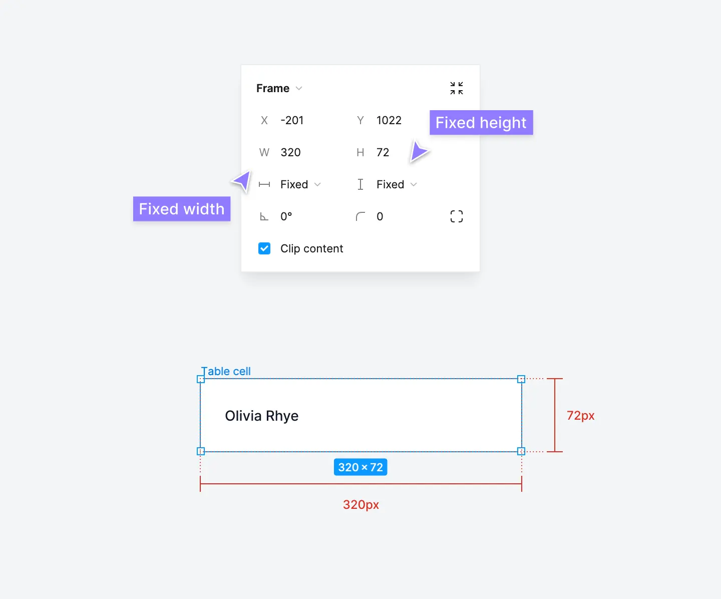 Set a table cell height in Figma