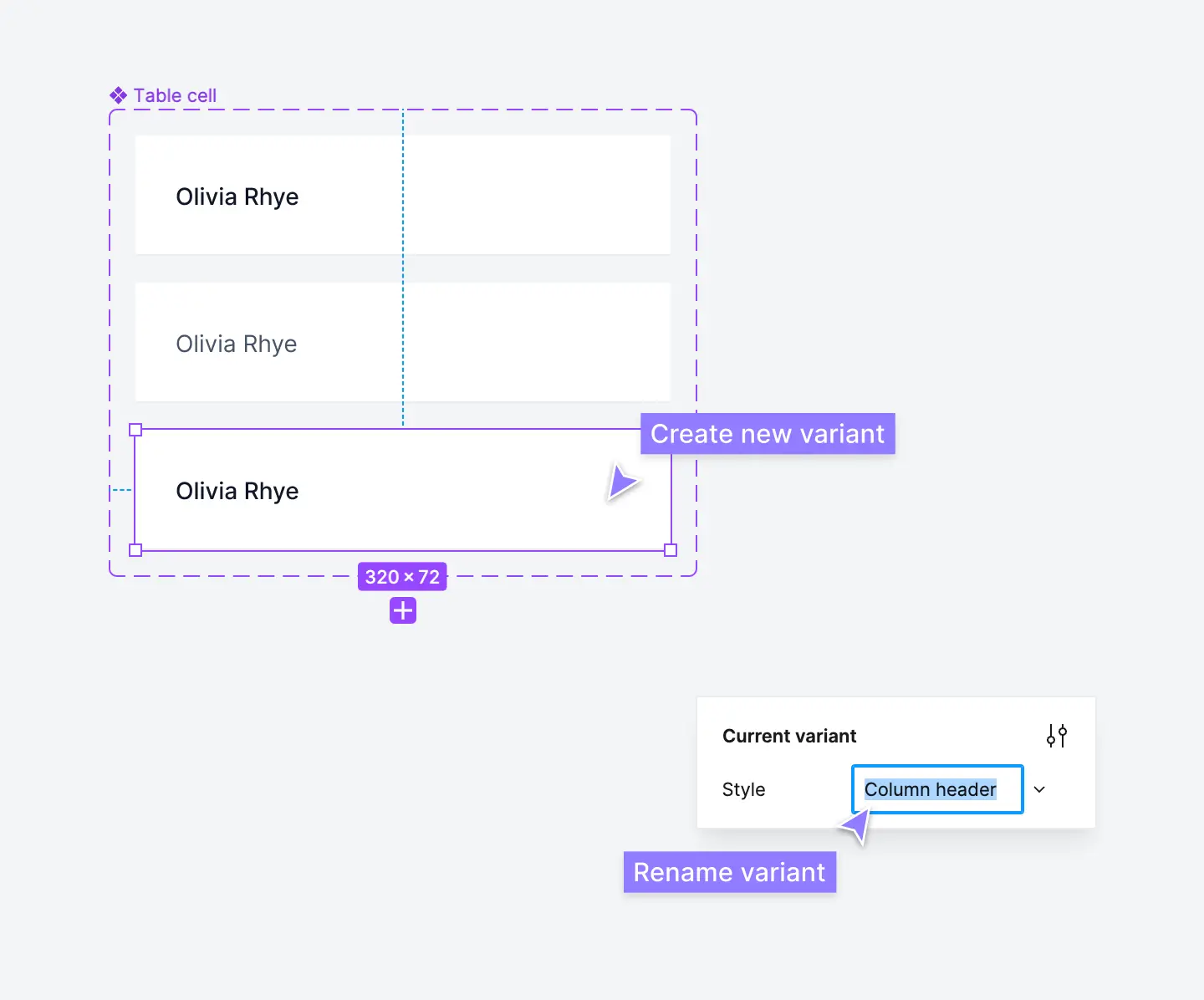 Create a new variant in Figma