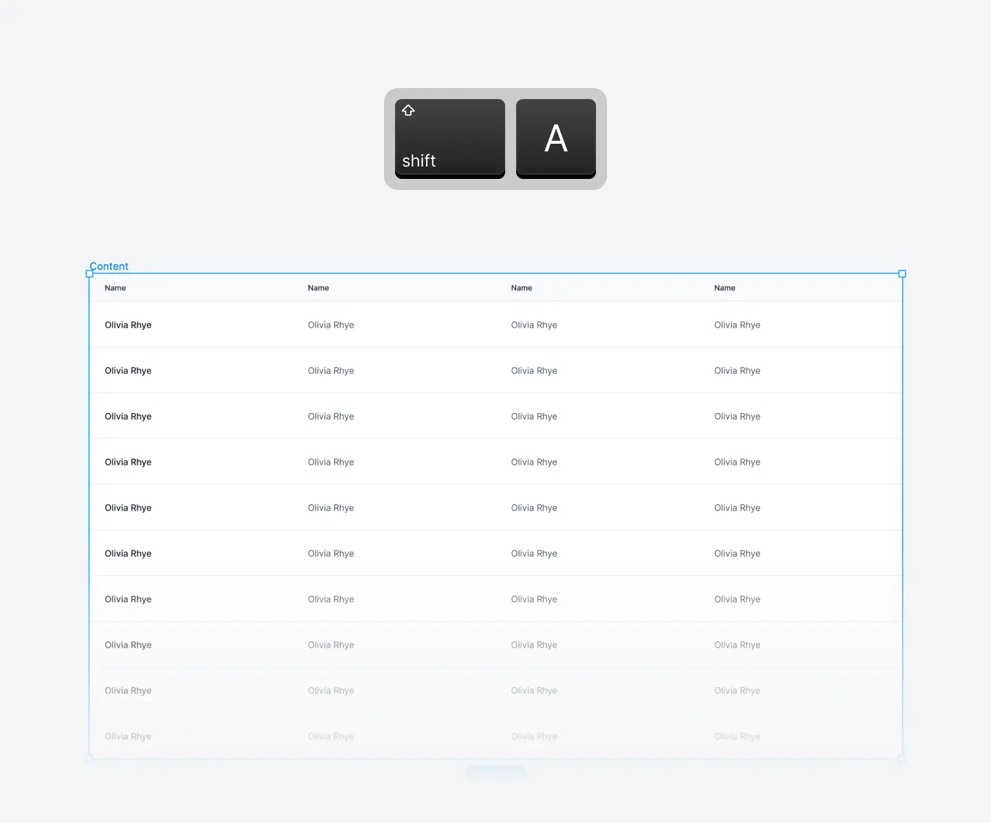 Add Auto Layout to table columns in Figma