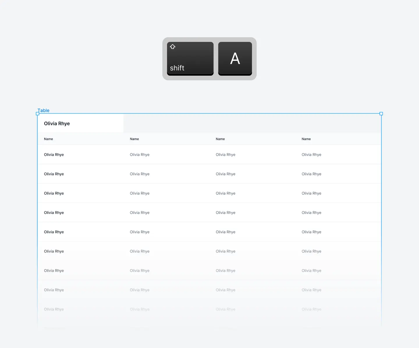 Add Auto Layout to your table in Figma