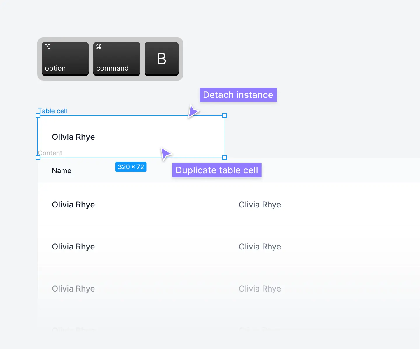 Detach a component in Figma