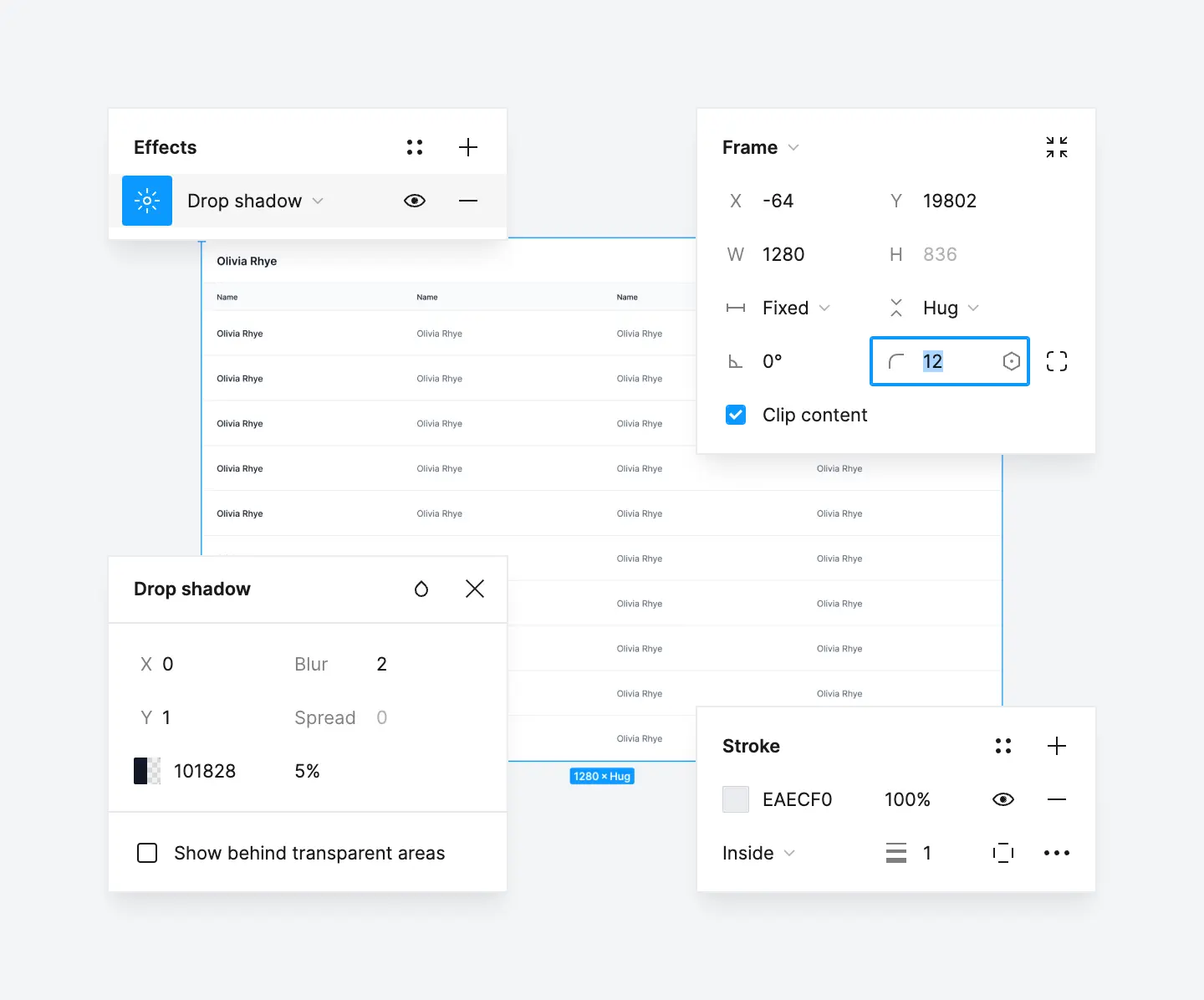 Add table styling in Figma