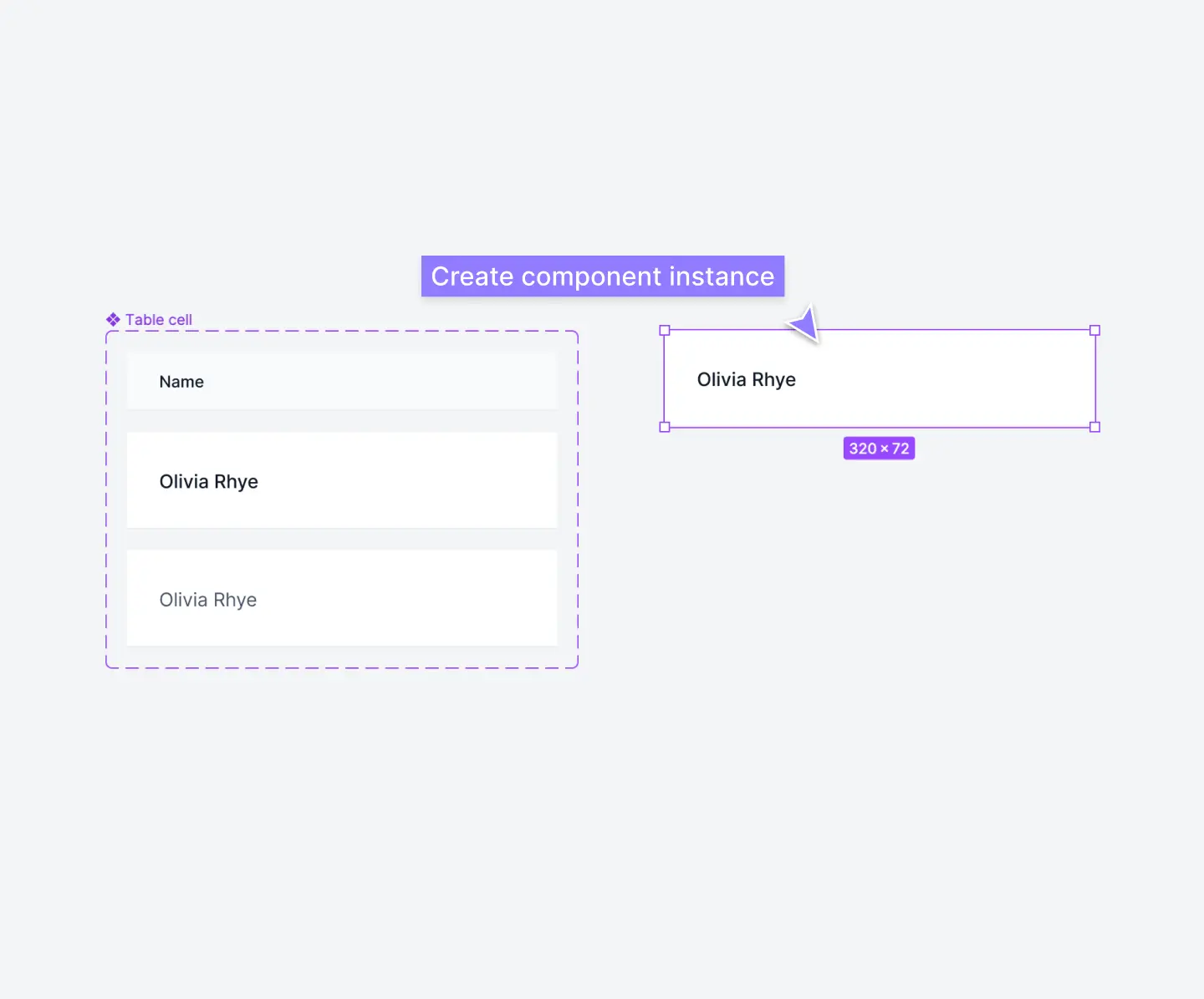 Create a component instance in Figma