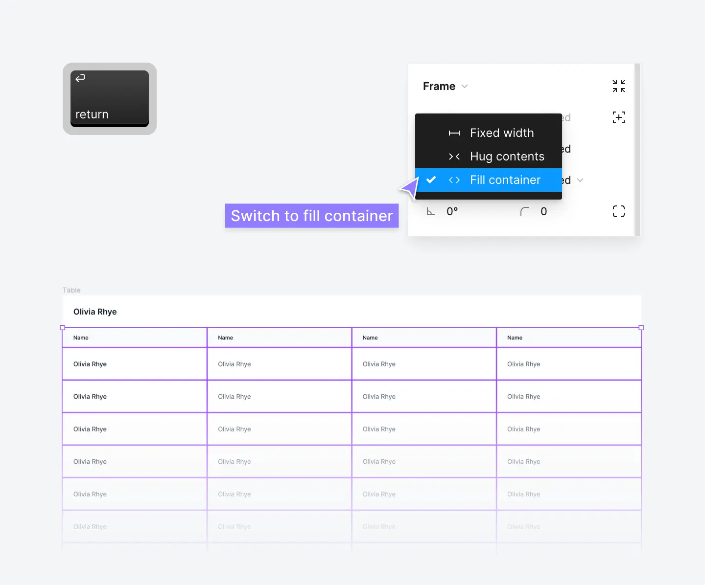 Add fill container to layers in Figma