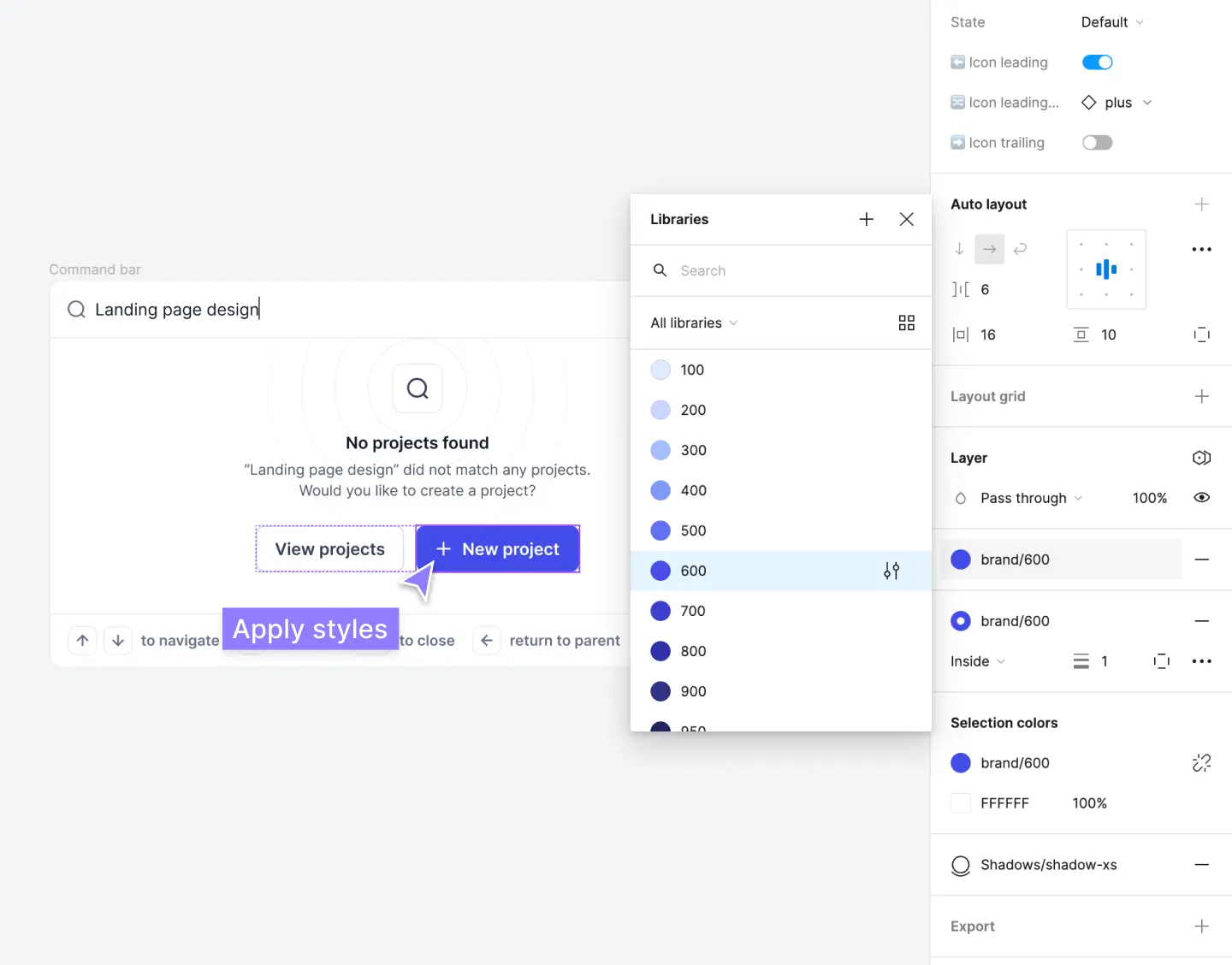 Applying color styles in Figma