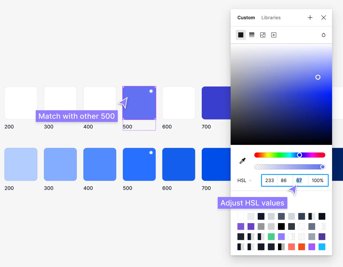 Adjust lightness and saturation in HSL