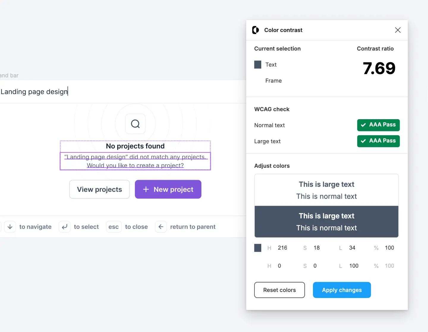 Quickly test contrast using Figma plugins