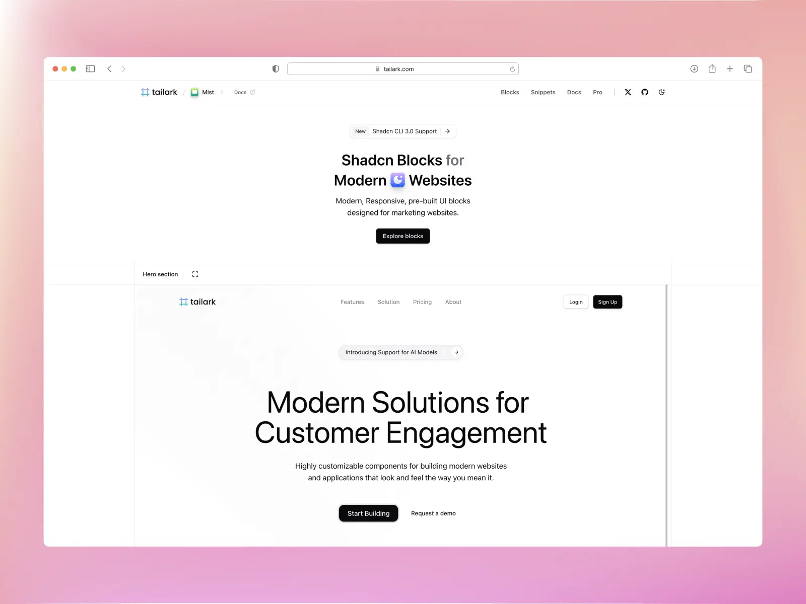 Tailark website screenshot