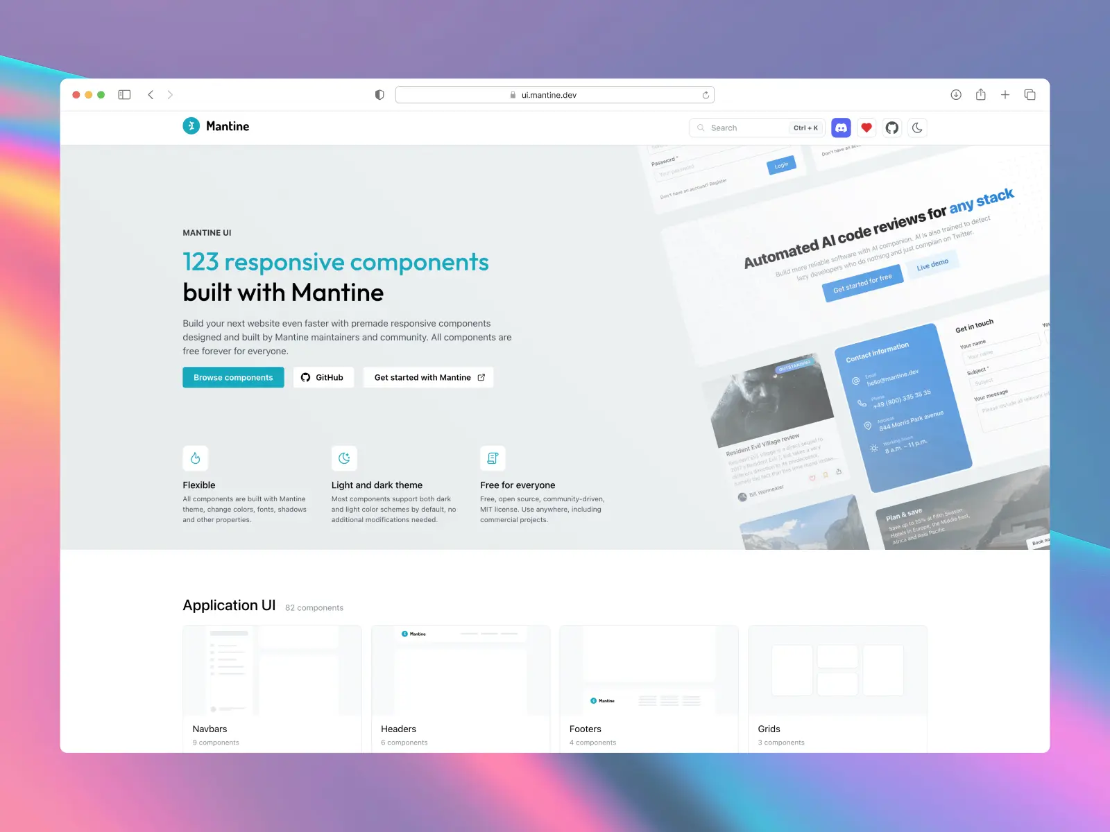 Mantine UI website screenshot