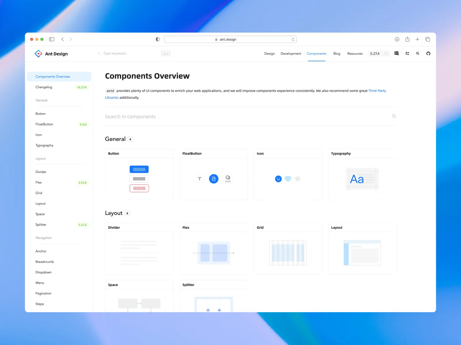 Ant Design website screenshot