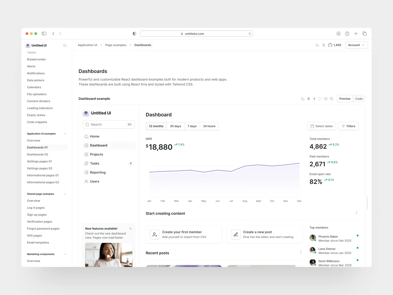 Untitled UI React website screenshot