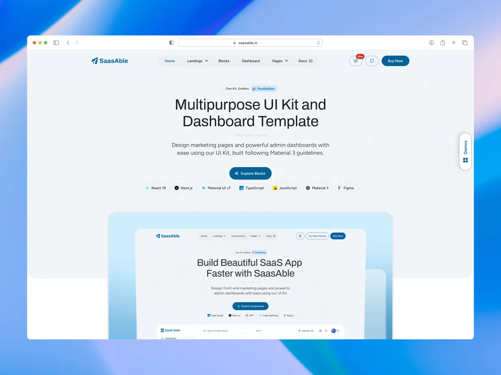 Saasable website screenshot