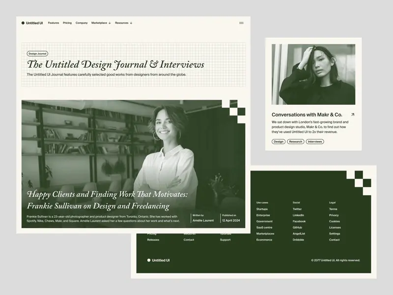 Super minimal blog home page web design concept