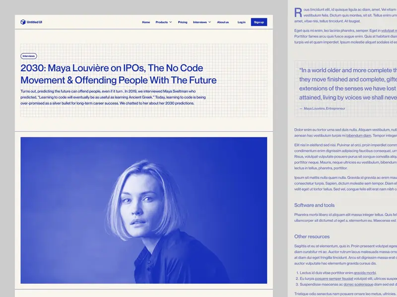 Super simple and minimal blog post web design
