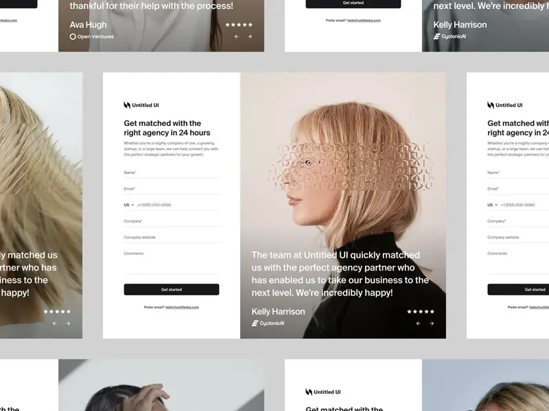 Simple agency contact/booking form web design