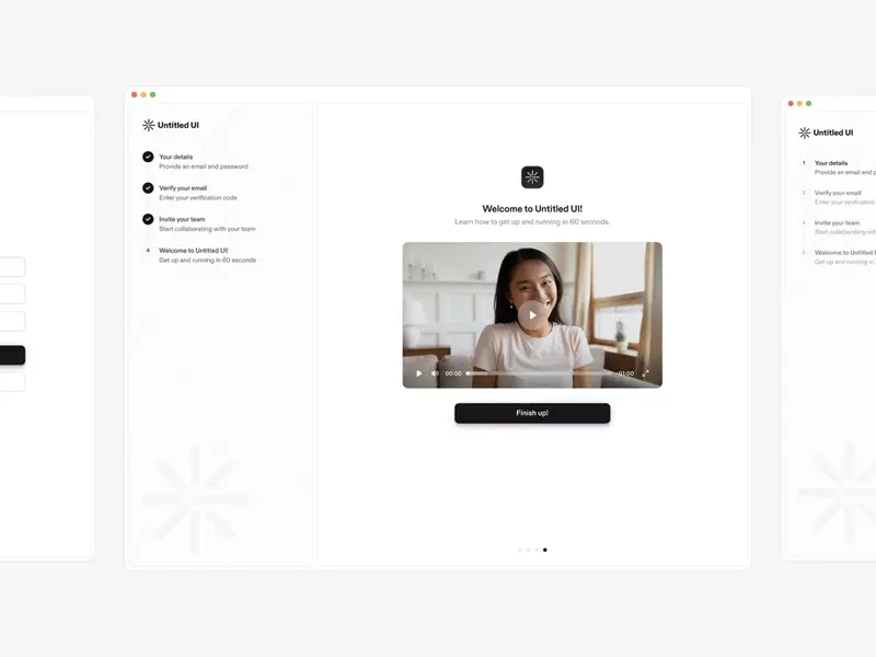 Simple and minimal onboarding steps UI design