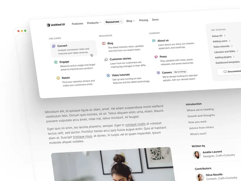 Minimal and clean mega menu web design
