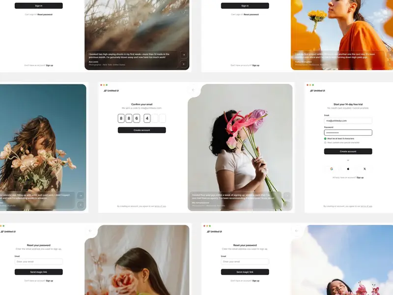 Simple and effective sign up user flow web design