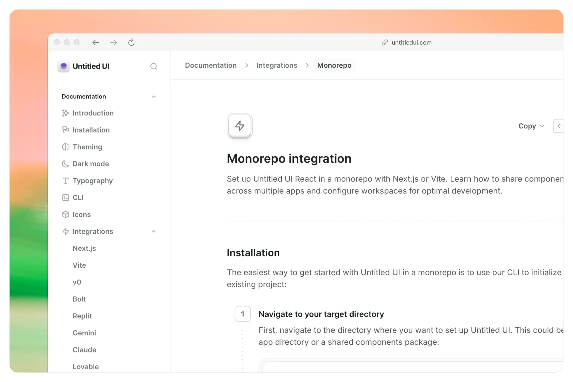 Monorepo integration