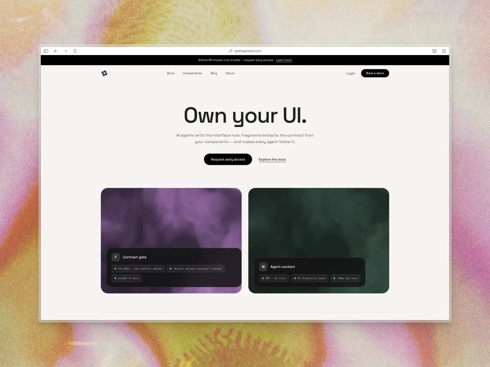Fragments UI website screenshot