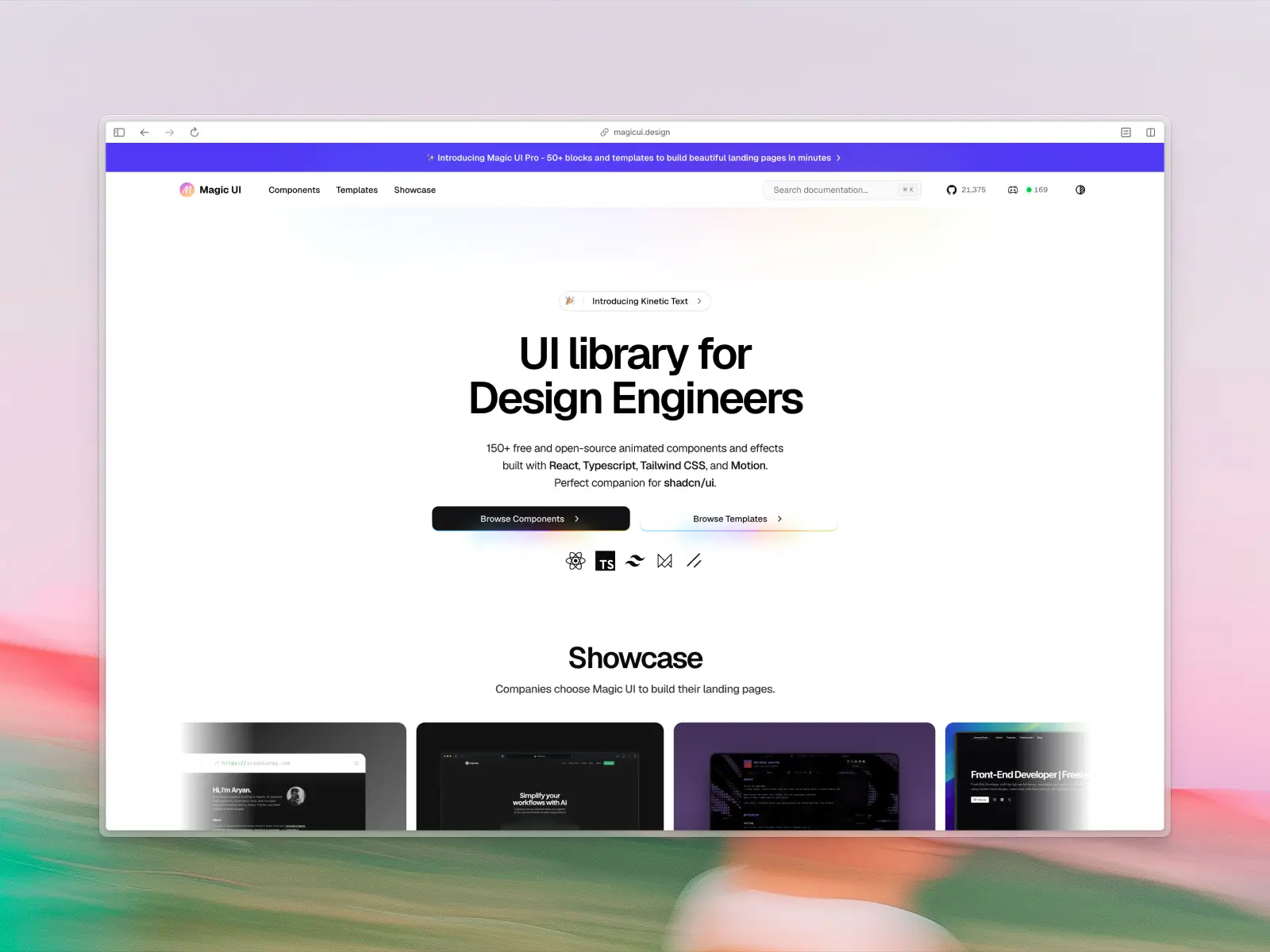 Magic UI website screenshot