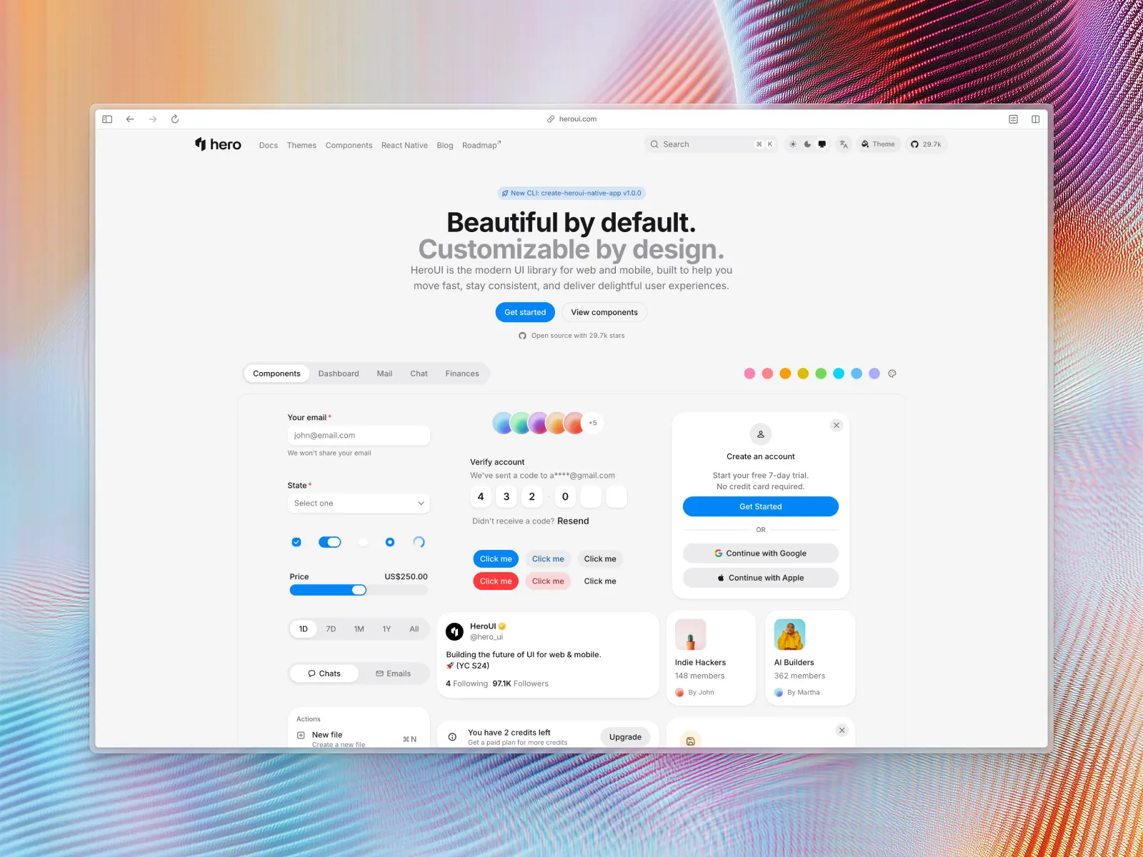 HeroUI website screenshot