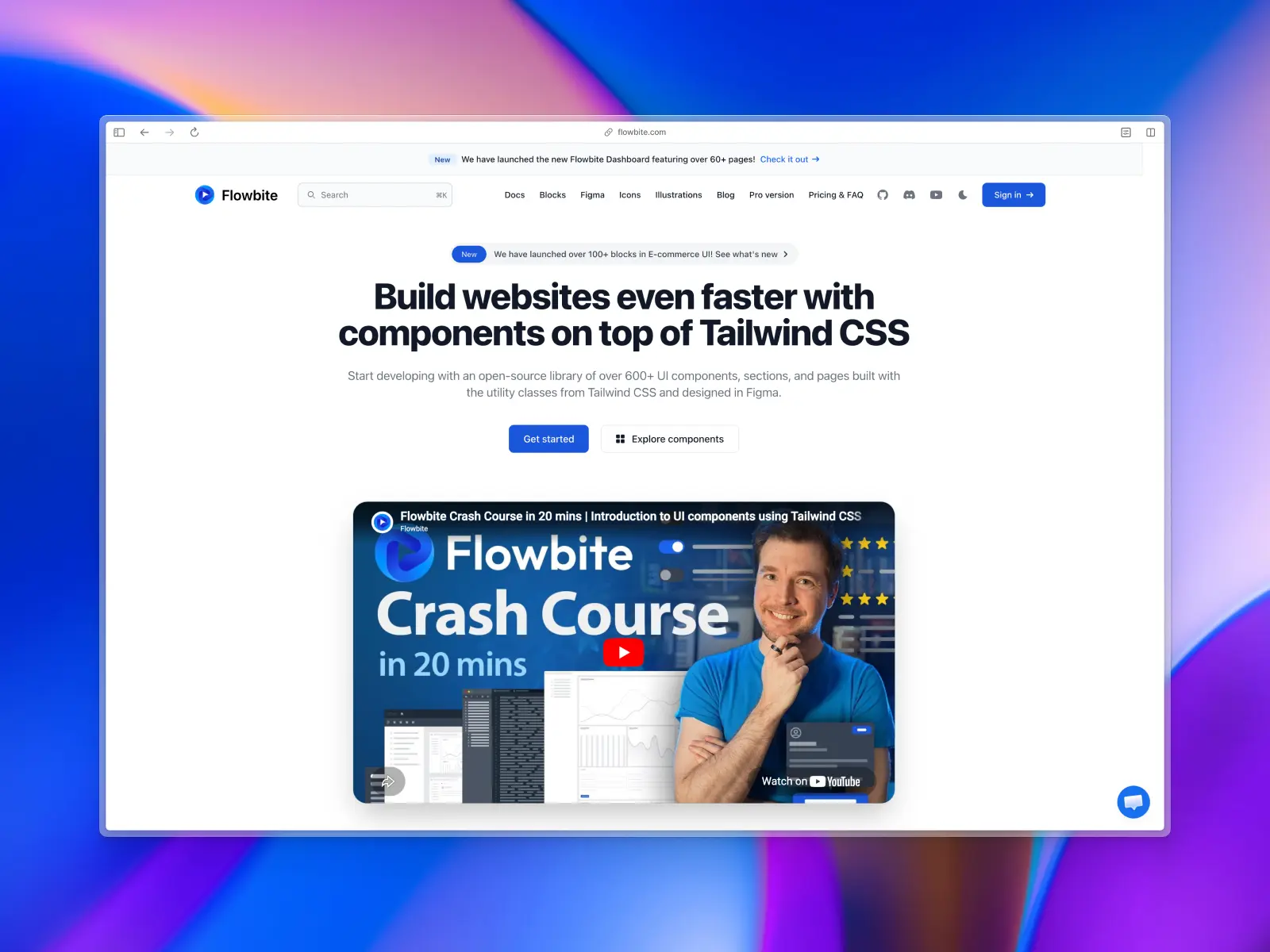 Flowbite website screenshot