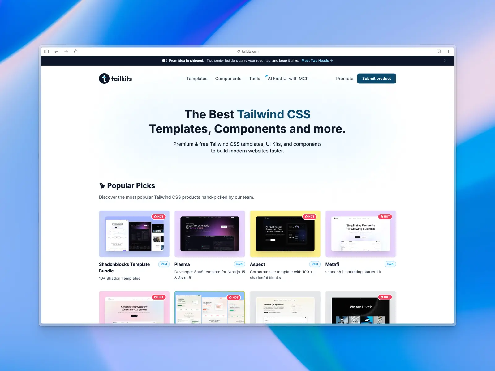 Tailkits website screenshot