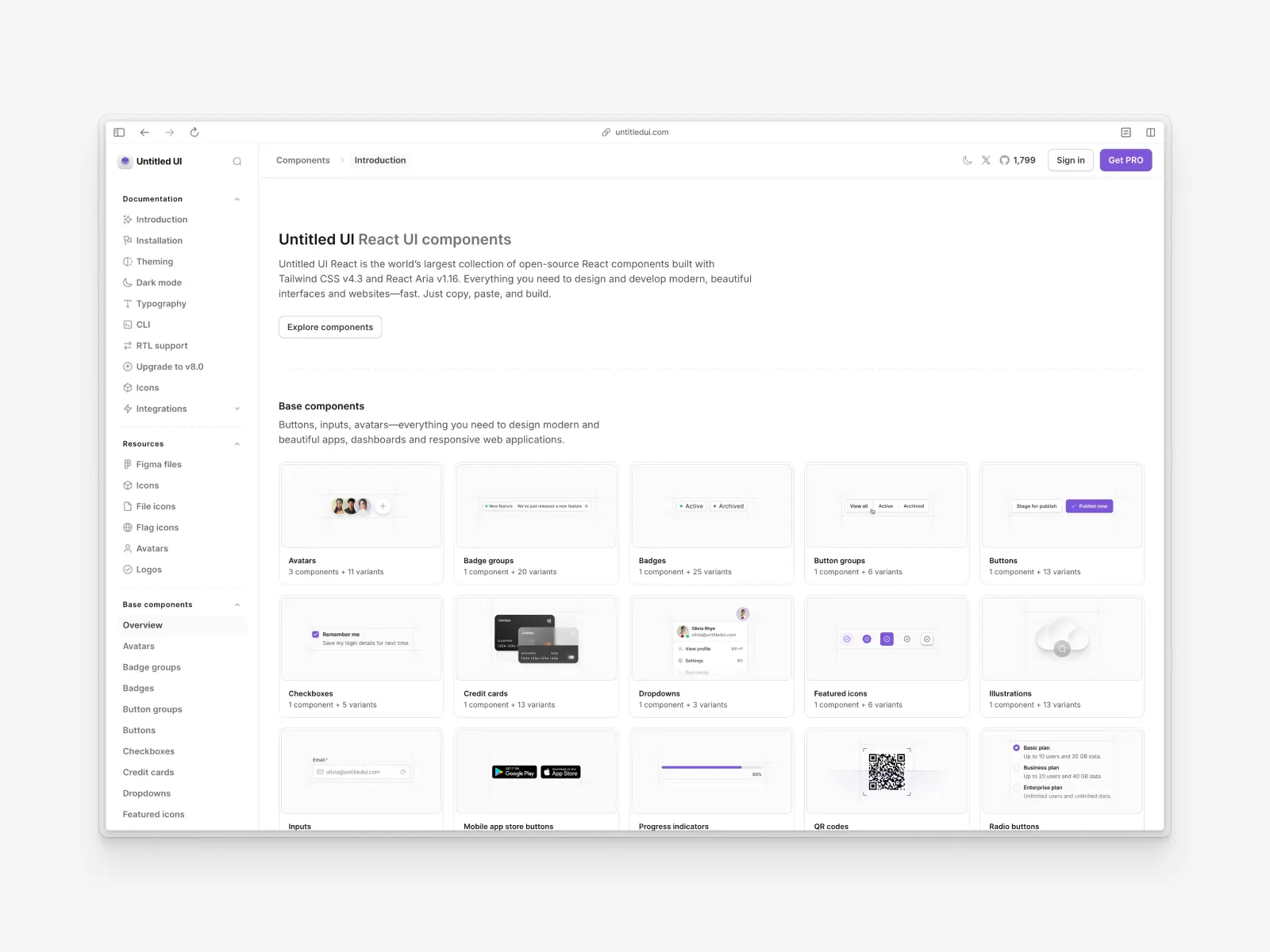 Untitled UI React components website screenshot