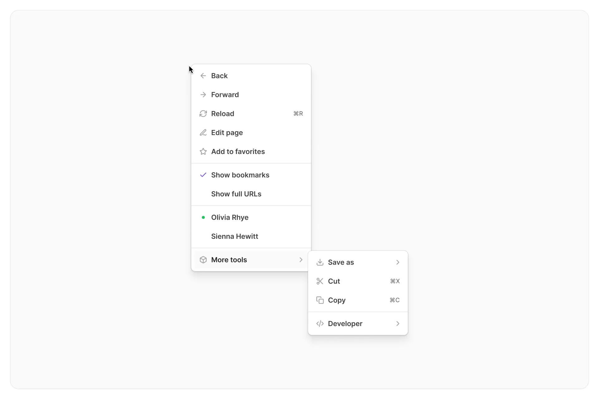 Context menus