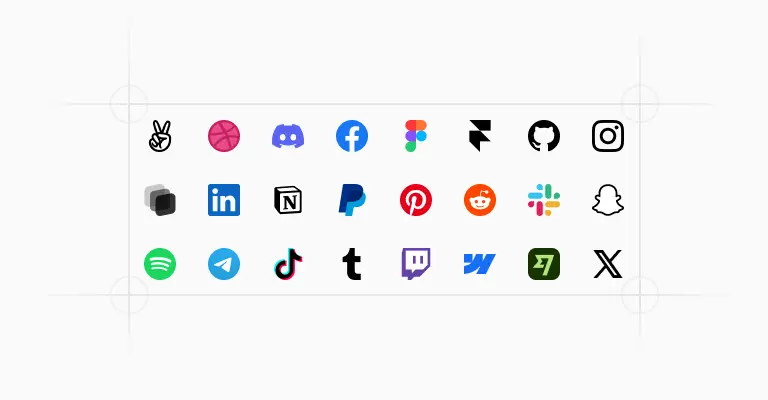 Social icons in the Untitled UI Figma kit