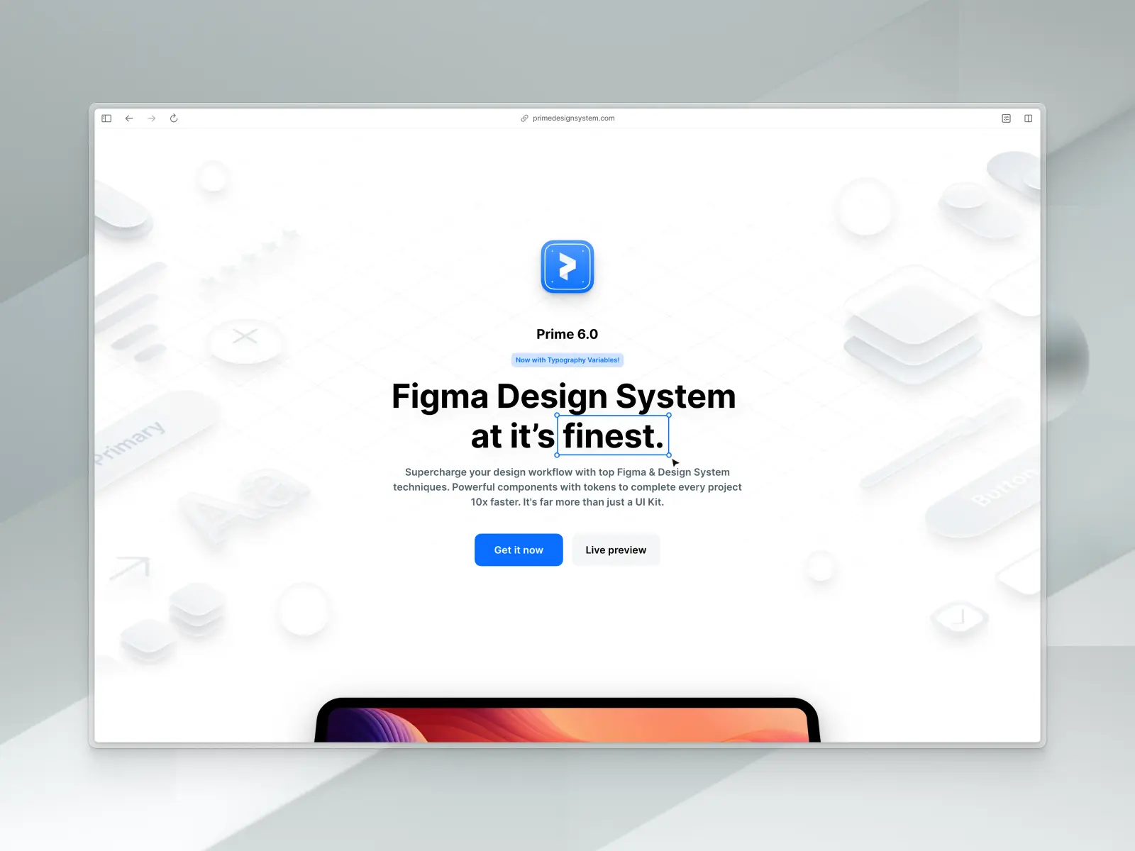 Prime Design System website screenshot