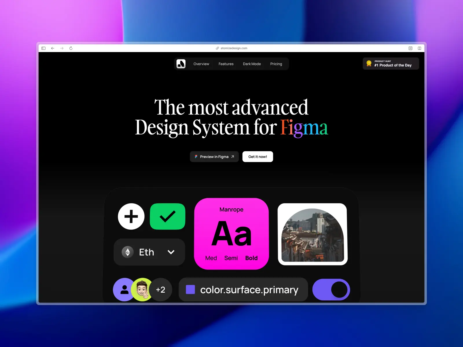 Atomize UI kit website screenshot