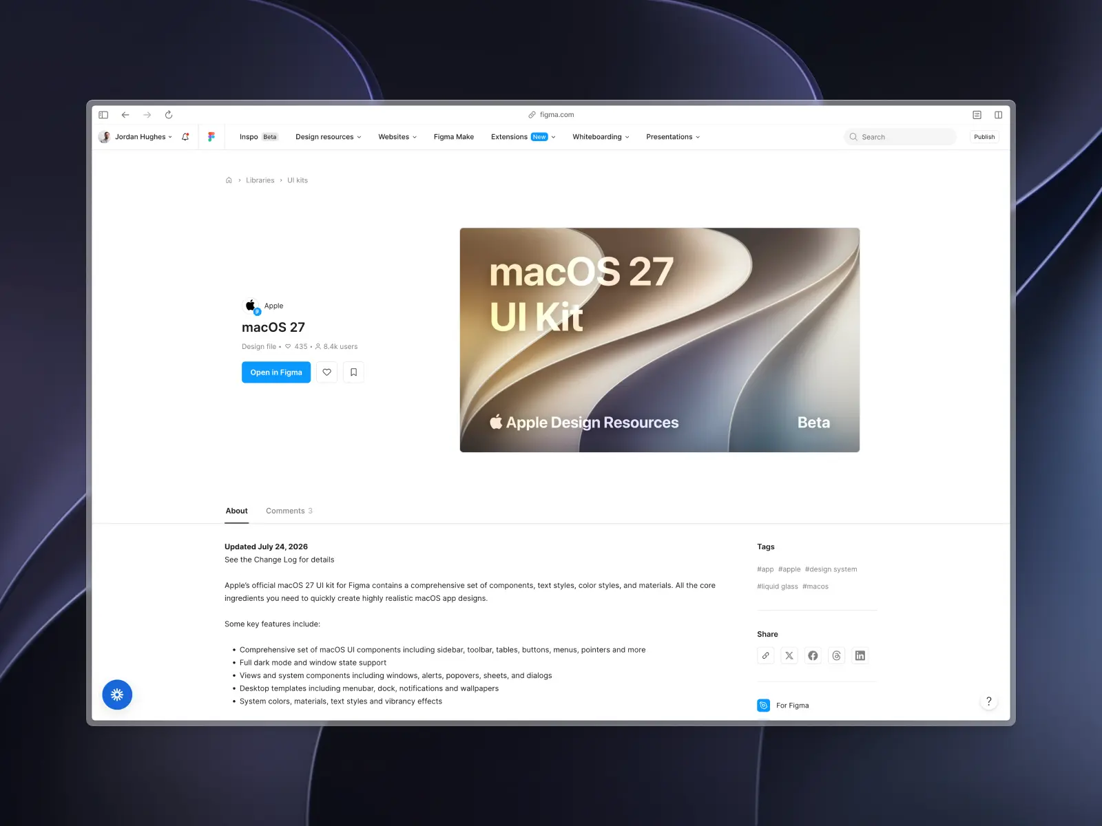 Apple macOS 27 UI kit screenshot