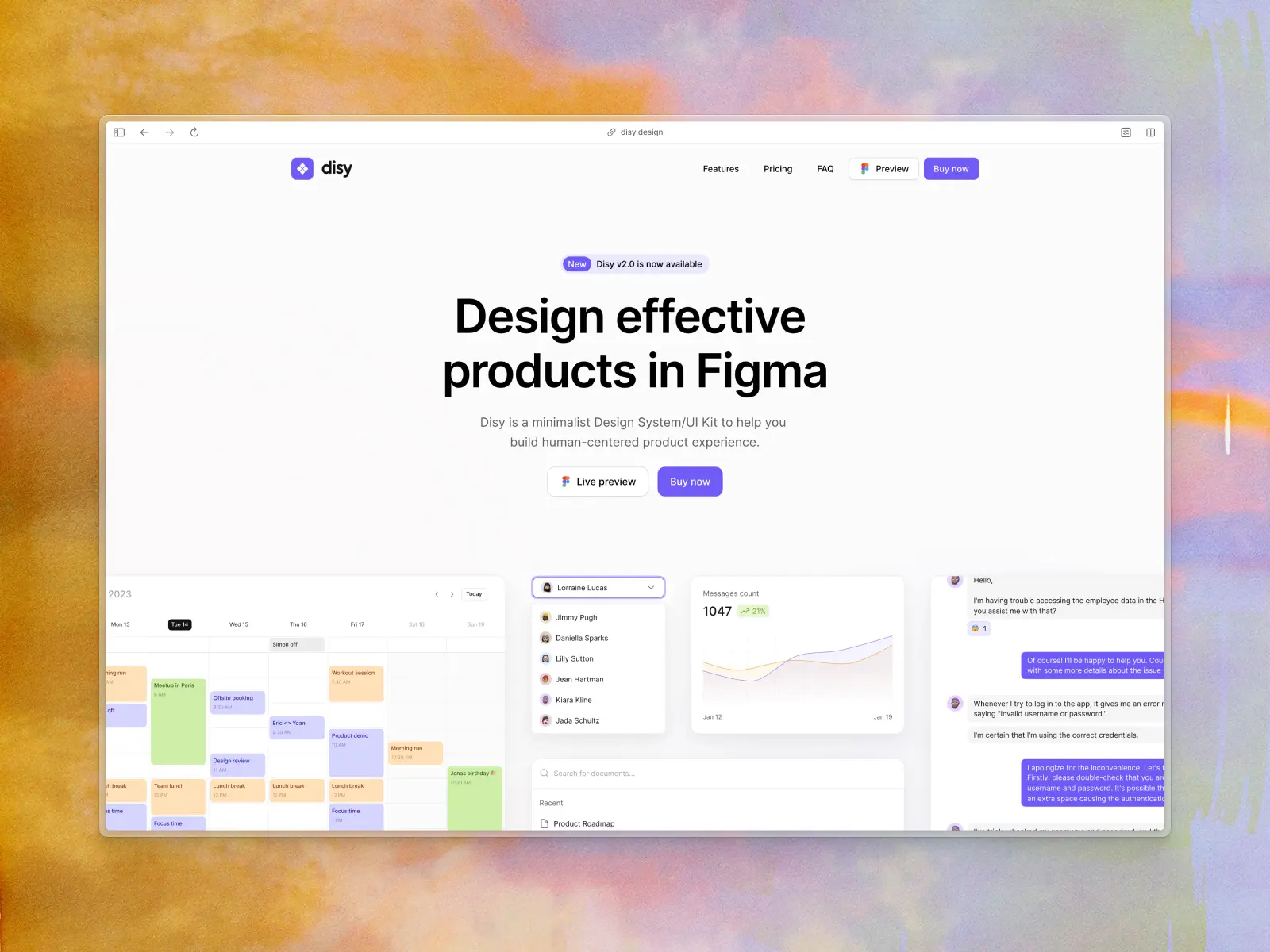 Disy Design System website screenshot