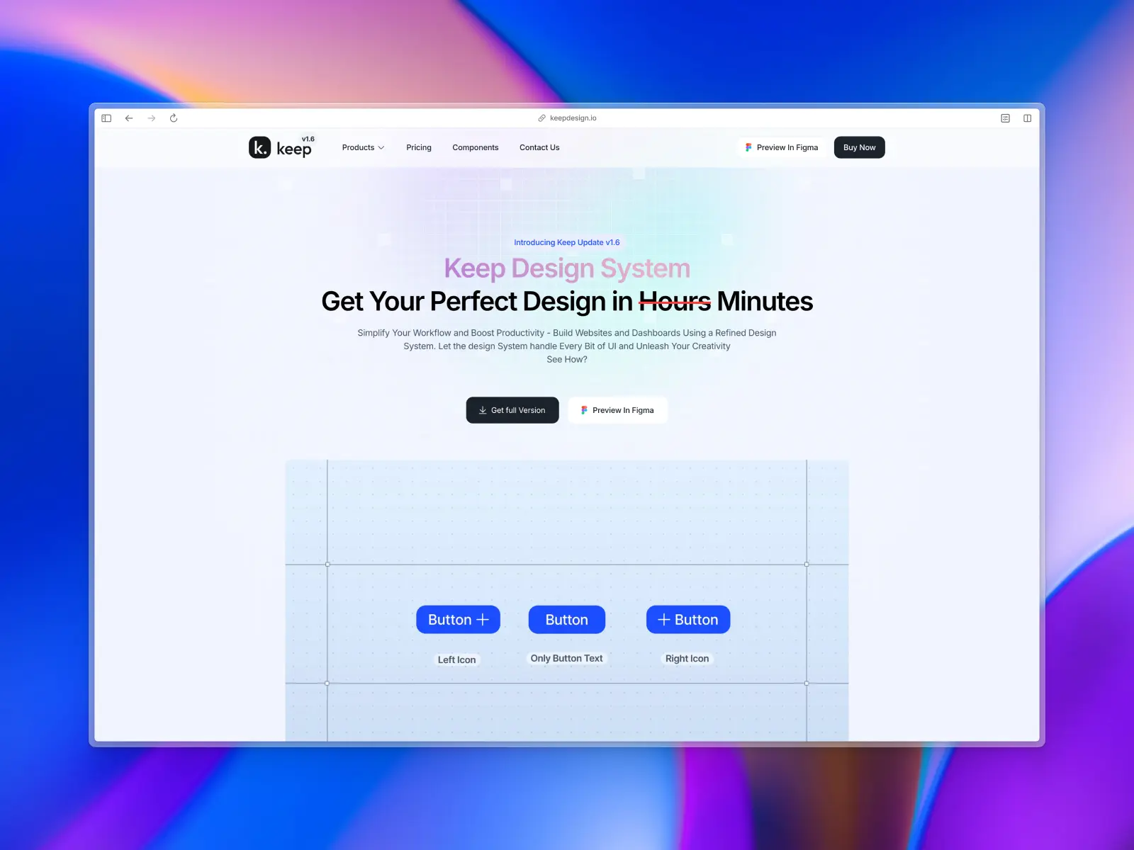 Keep Design System website screenshot