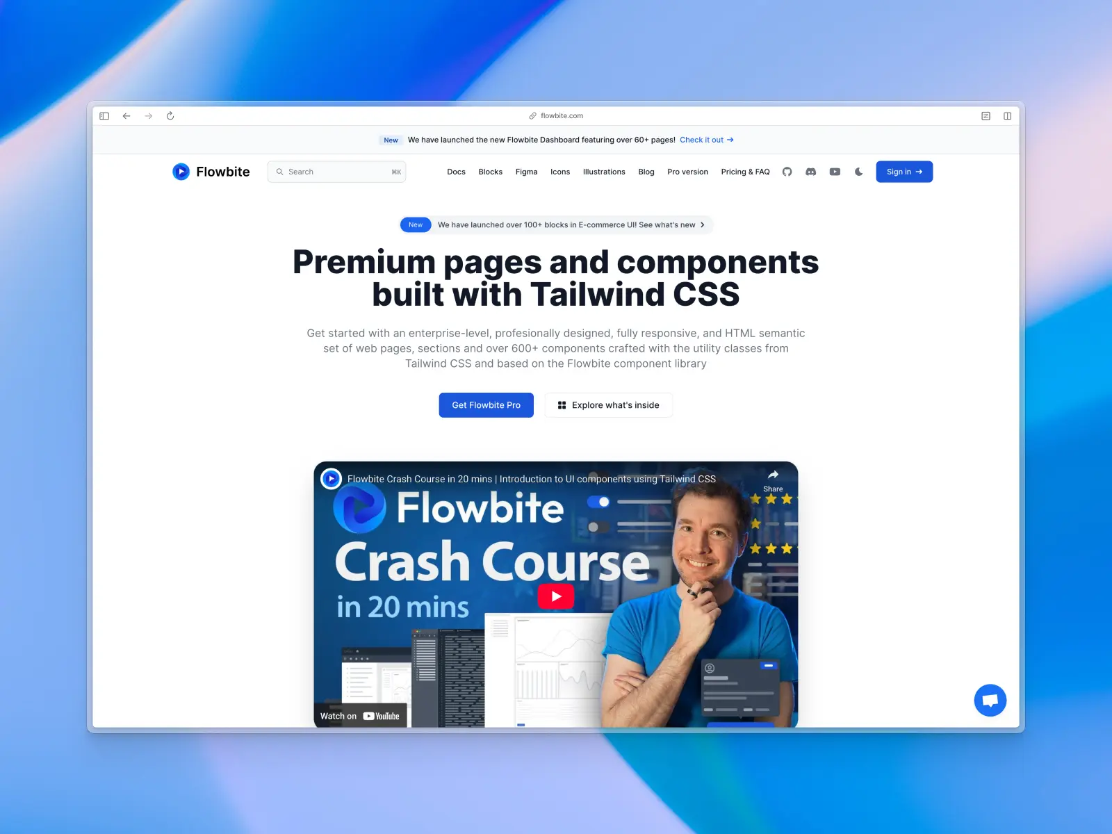 Flowbite website screenshot