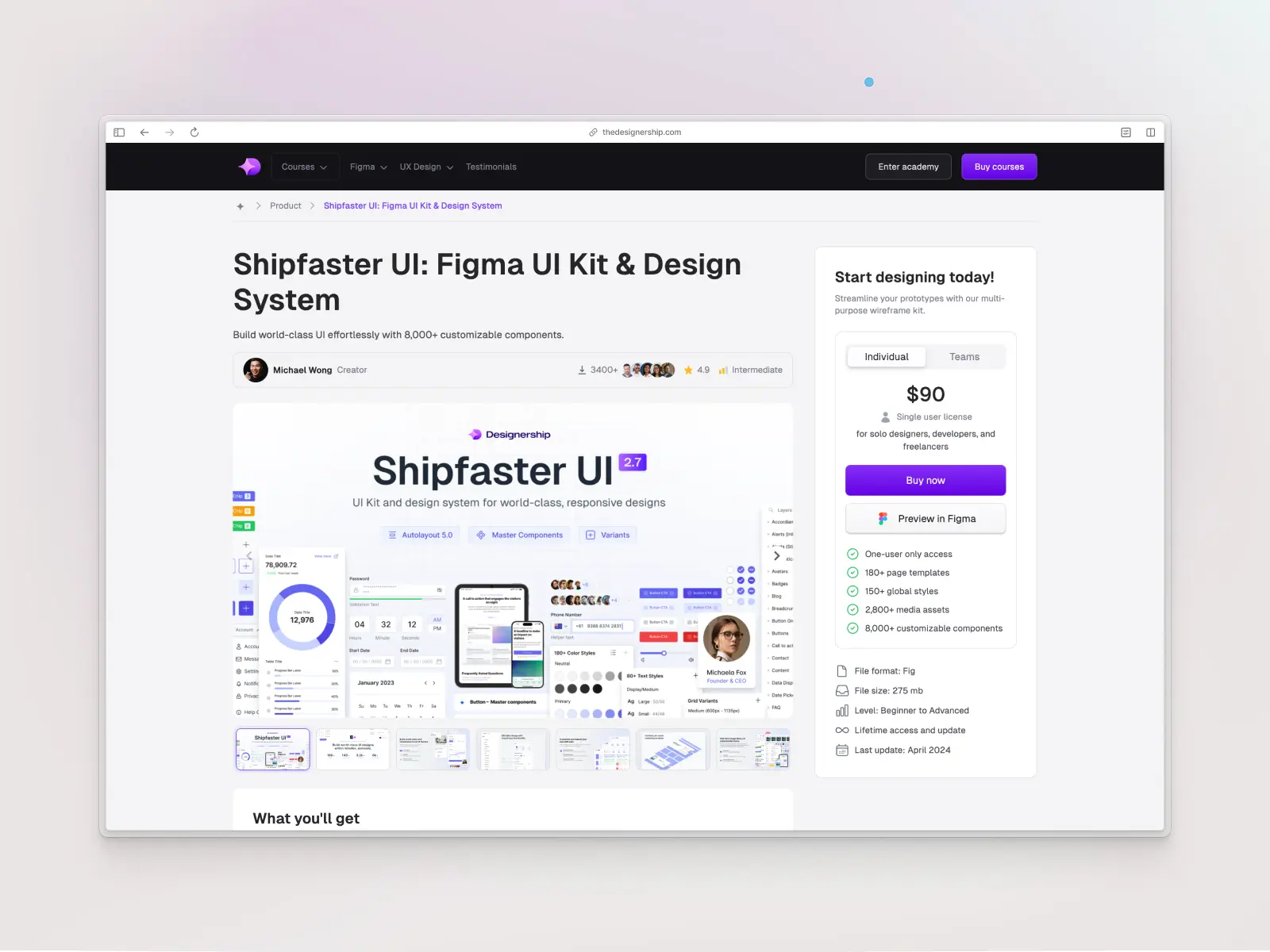 Shipfaster UI Design System website screenshot