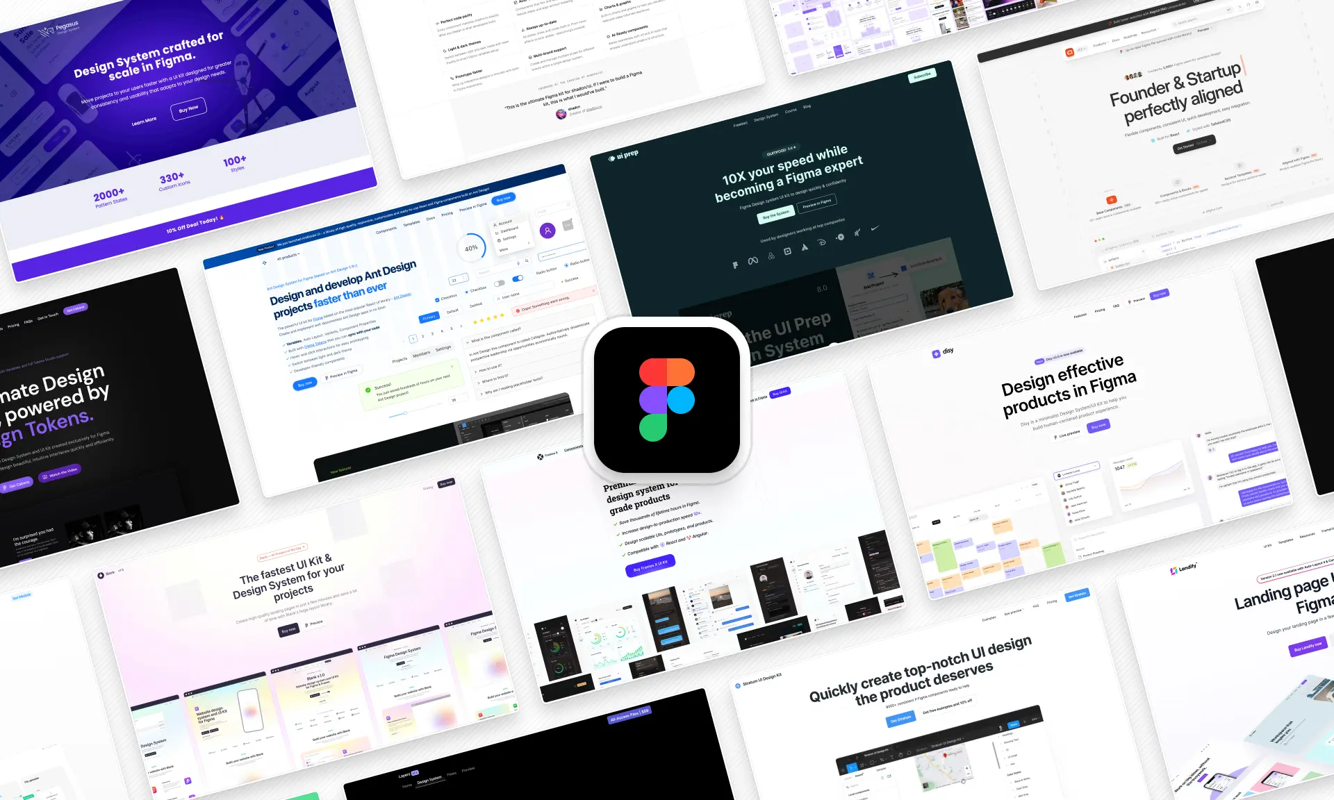 Website screenshots of some popular Figma UI kits