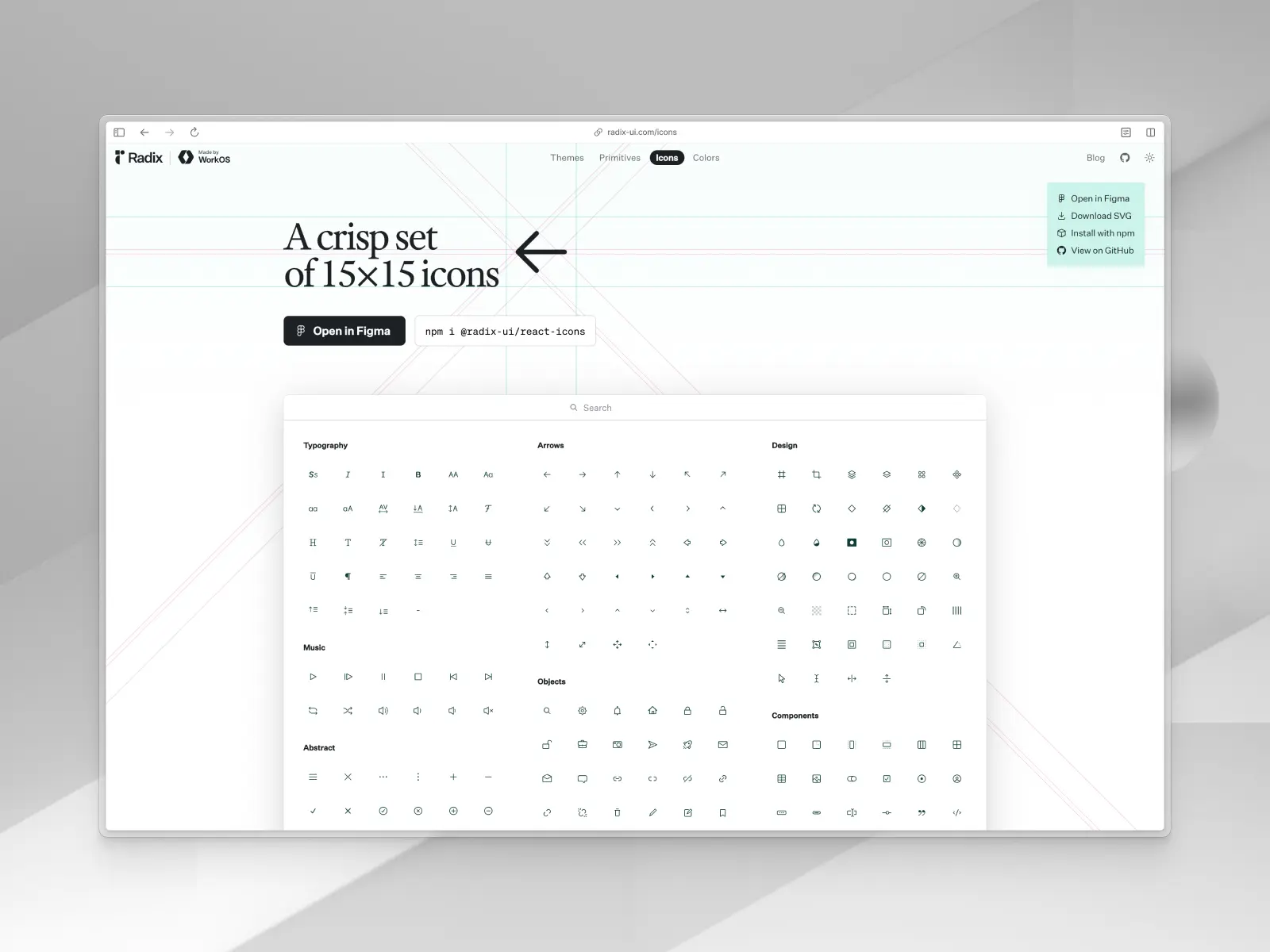 Radix Icons website screenshot