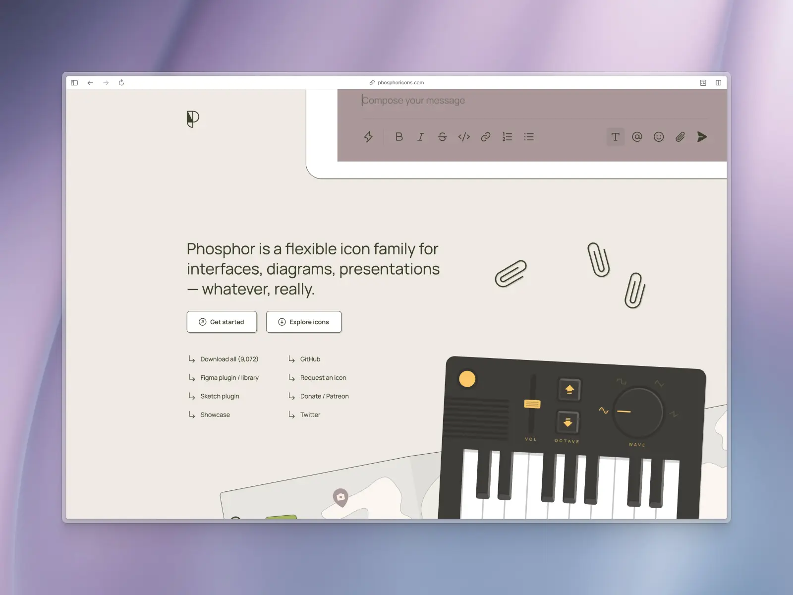 Phosphor Icons website screenshot