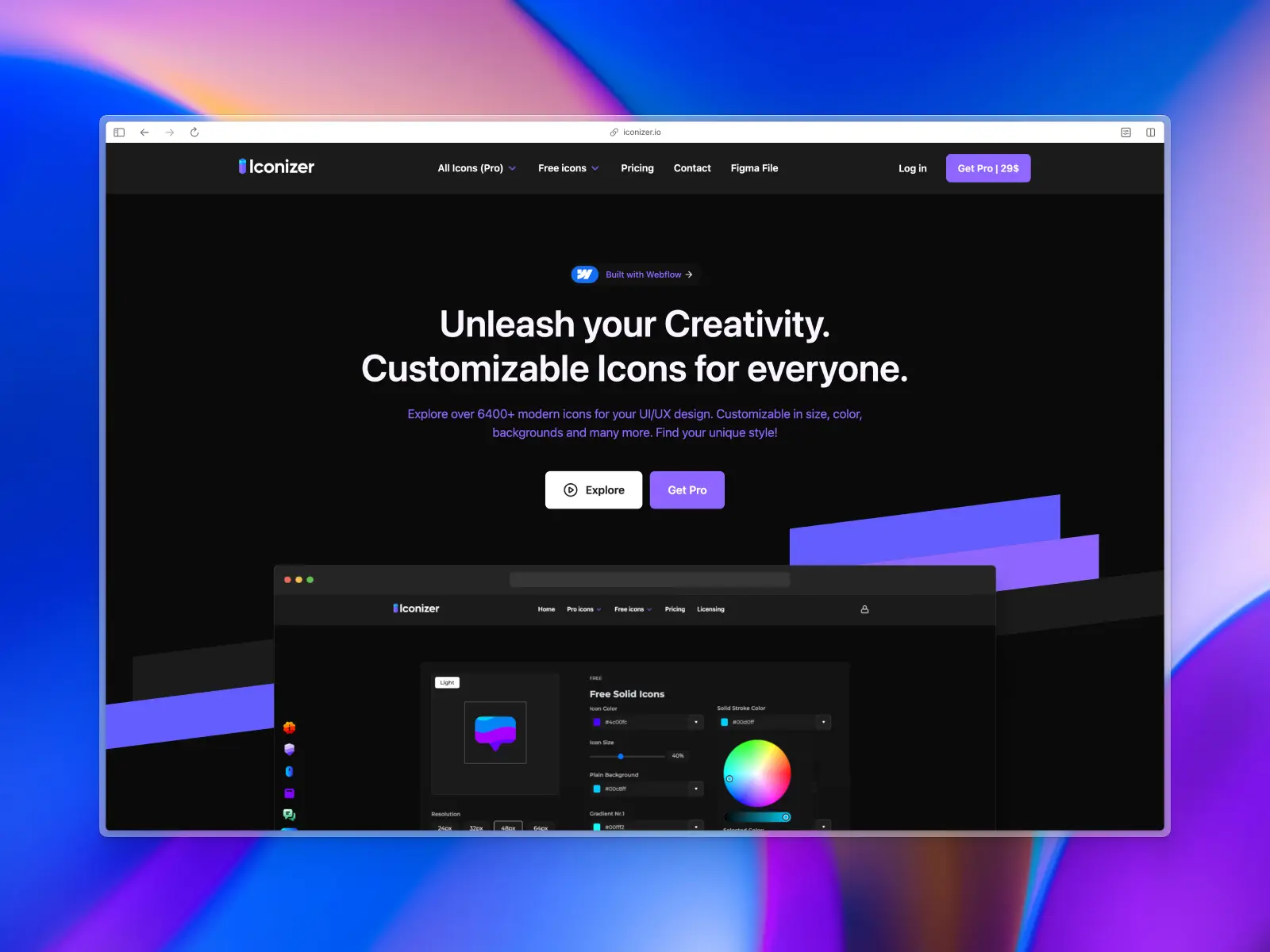 Iconizer website screenshot