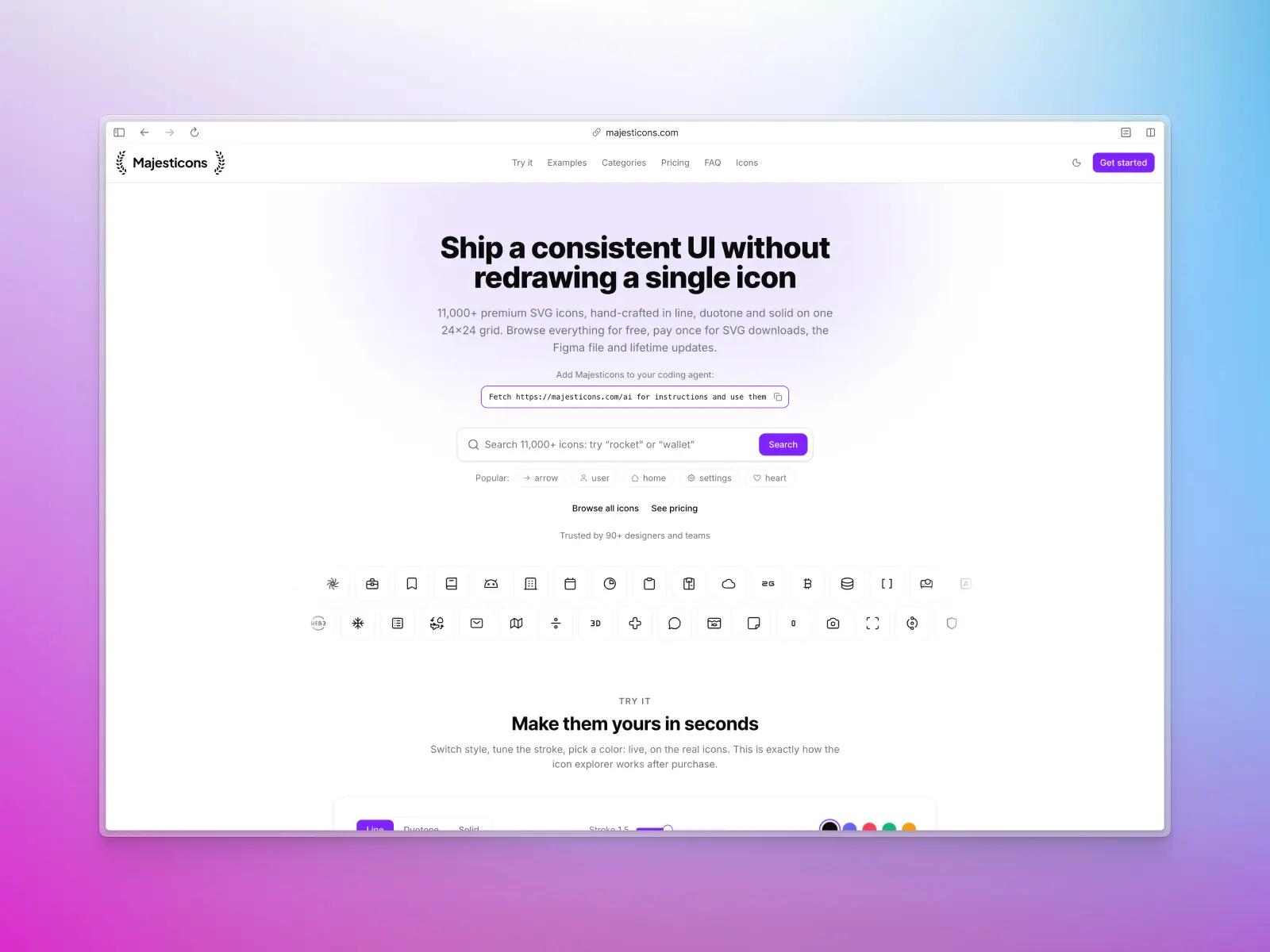 Majesticons website screenshot