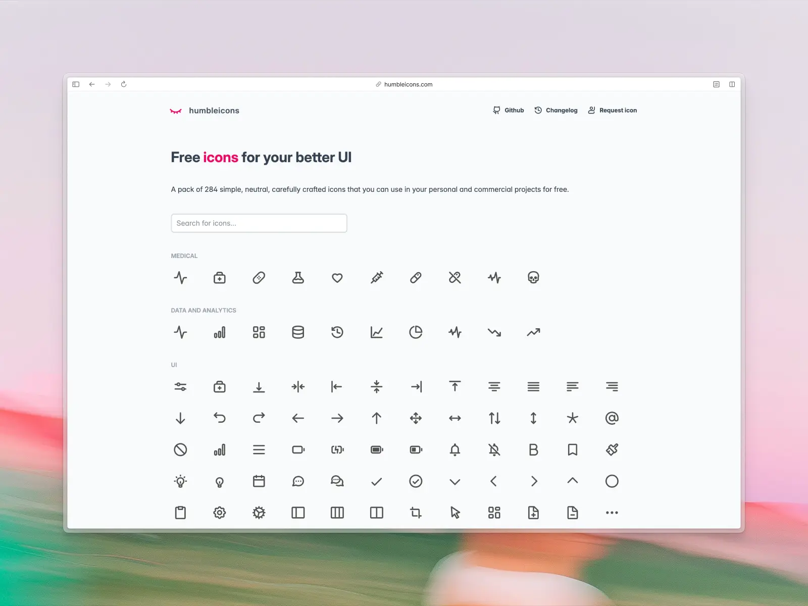 Humbleicons website screenshot